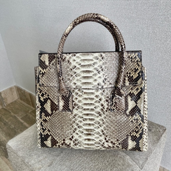 SNAKE SKIN- PHYTON ITALIAN HANDBAG NEW - Picture 2 of 16